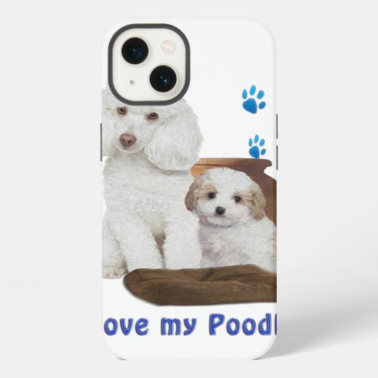 Etui iPhone 13 J'adore mon Caniche (Verso)