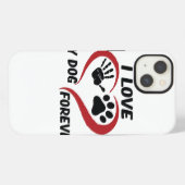 Etui iPhone 13 J'adore mon chien jeter un oreiller (Verso Horizontal)