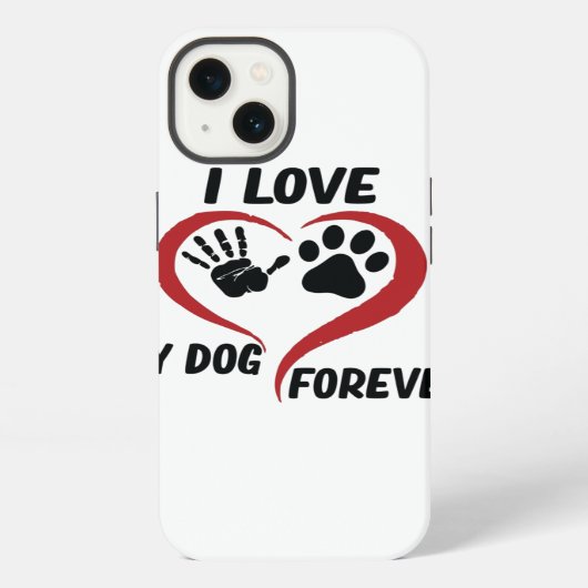 Etui iPhone 13 J'adore mon chien jeter un oreiller (Verso)