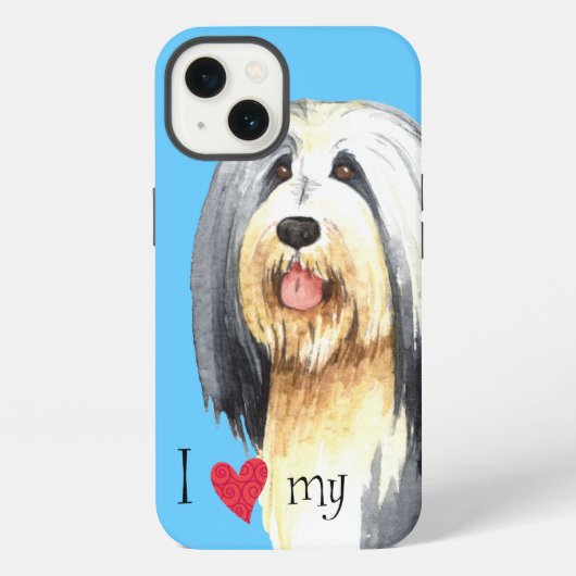 Etui iPhone 13 J'adore mon Colley barbu (Verso)