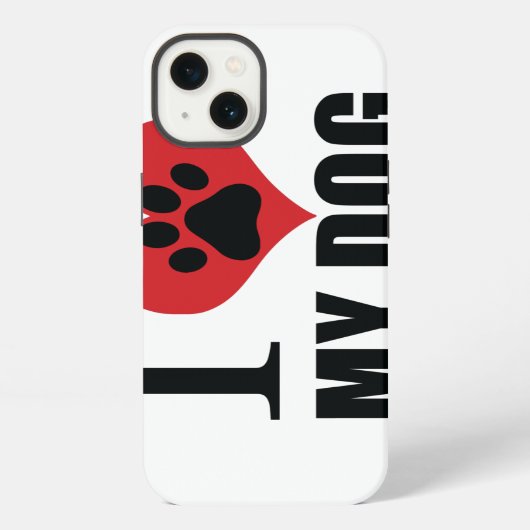 Etui iPhone 13 J'aime mon chien jeter l'oreiller (Verso)
