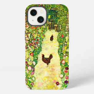 Etui iPhone 13 Jardin de Gustav Klimt avec des poules