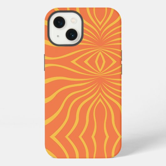 Etui iPhone 13 Jaune et Orange Abstrait (Verso)