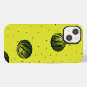 Etui iPhone 13 jaune pastèque avec graines (Verso Horizontal)