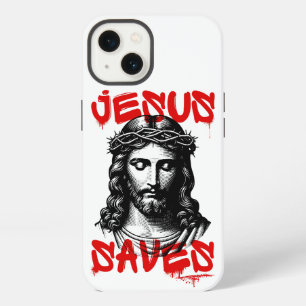 Etui iPhone 13 Jésus enregistre le style des graffitis