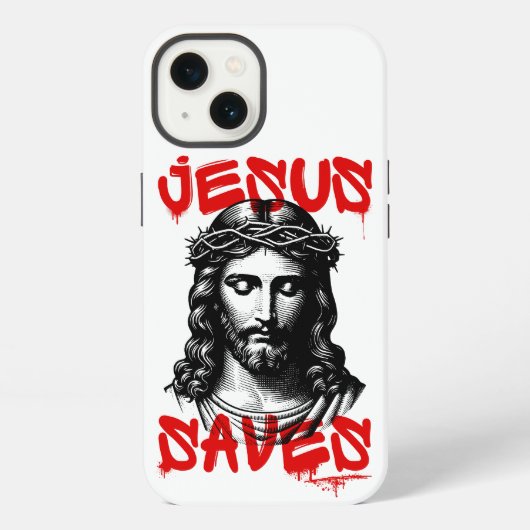 Etui iPhone 13 Jésus enregistre le style des graffitis (Verso)