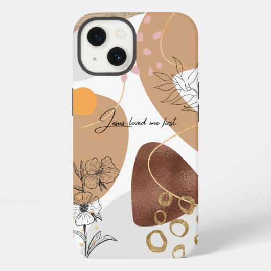 Etui iPhone 13 Jesus loved me first abstract (Verso)