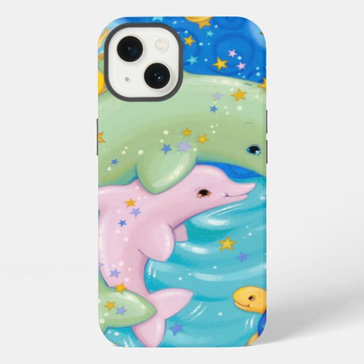 Etui iPhone 13 Jeu de dauphins (Verso)