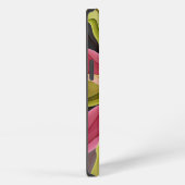 Etui iPhone 13 Joie, Monogramme Fractal de Fleur Anthracite Vert (Côté droit)