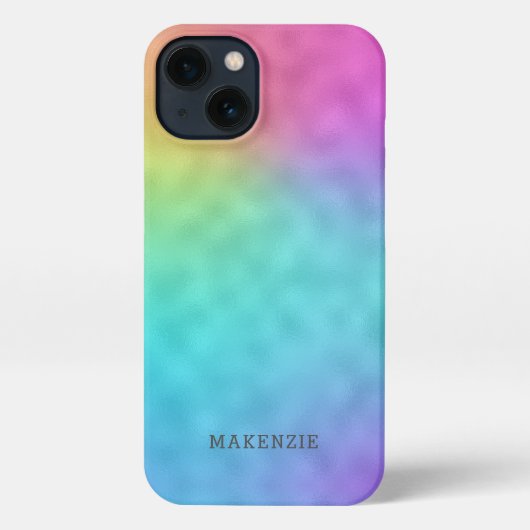 Etui iPhone 13 Joli arc-en-ciel personnalisé motif abstrait (Verso)