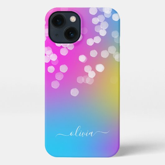 Etui iPhone 13 Joli Bokeh coloré dégradé (Verso)
