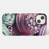 Etui iPhone 13 Joli Macaron Bling Monogrammé (Verso Horizontal)
