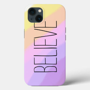 Etui iPhone 13 joli néon clair brushstrokies unicorne couleurs