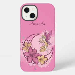 Etui iPhone 13 Jolie fée de fantaisie sur la Lune, nom personnali