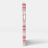 Etui iPhone 13 Jolies rayures grises rouges (Côté gauche)
