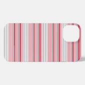 Etui iPhone 13 Jolies rayures grises rouges (Verso Horizontal)
