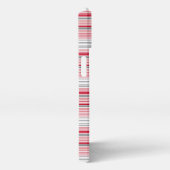 Etui iPhone 13 Jolies rayures grises rouges (Côté droit)
