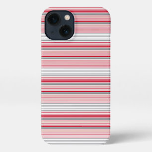 Etui iPhone 13 Jolies rayures grises rouges
