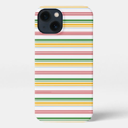 Etui iPhone 13 Jolies rayures vert jaune (Verso)