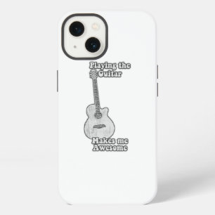 Etui iPhone 13 Jouer de la guitare me rend génial. noir & blanc