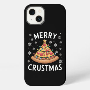 Etui iPhone 13 Joyeux Crustmas Pizza Noël Arbre de Noël Cadeaux