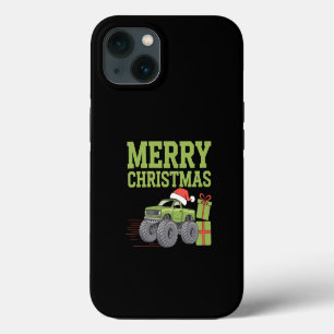 Etui iPhone 13 Joyeux Noël Monster Truck Tout-Petits Garçons Xmas