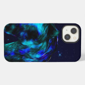 Etui iPhone 13 Jument bleue (Verso Horizontal)