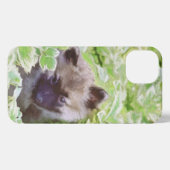 Etui iPhone 13 Keeshond Puppy in the Garden Peinture Art original (Verso Horizontal)