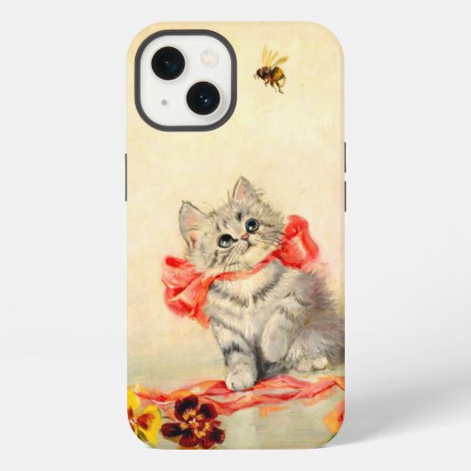 Etui iPhone 13 Kitten avec ruban rouge (Verso)