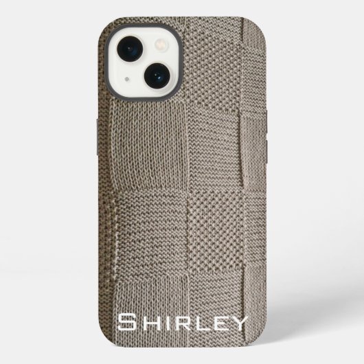 Etui iPhone 13 Knit en patchwork en panier par Shirley Taylor (Verso)