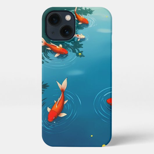 Etui iPhone 13 Koi Pond coque iphone - Art japonais (Verso)