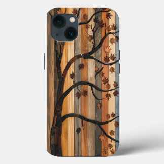 Etui iPhone 13 L’art de la nature : Arbre en bois Mosaïque Téléph