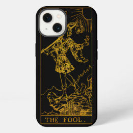 Etui iPhone 13 La carte fou Tarot | Or Et Noir |