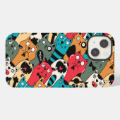 Etui iPhone 13 La foule de chats (Verso Horizontal)