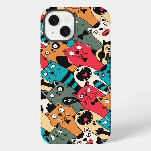 Etui iPhone 13 La foule de chats (Verso)