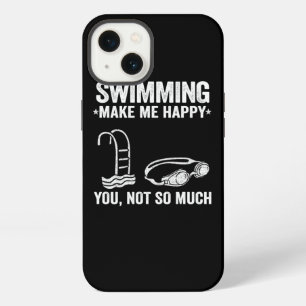 Etui iPhone 13 La natation me rend heureux Cadeau d'équipe de nag