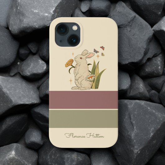 Etui iPhone 13 Lapin Gris Vintage Impeccable 