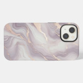 Etui iPhone 13 Lavender Marble iPhone 13 Coque avec Veines Argent (Verso Horizontal)