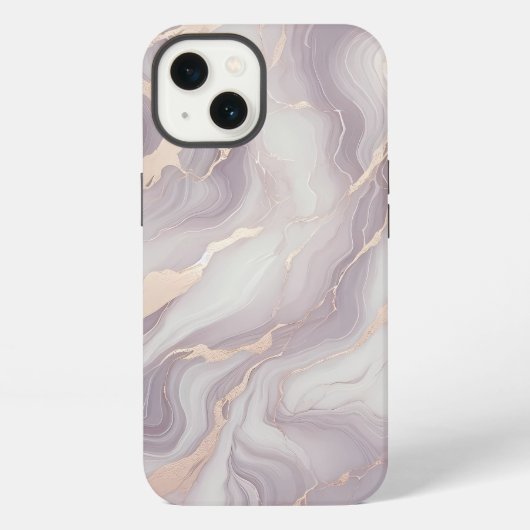 Etui iPhone 13 Lavender Marble iPhone 13 Coque avec Veines Argent (Verso)