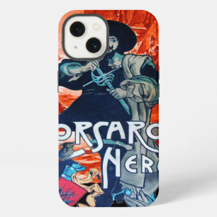 Etui iPhone 13 LE CORSAIRE NOIR /Combat de navire pirate en rouge
