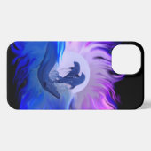 Etui iPhone 13 Les dauphins au clair de lune (Verso Horizontal)