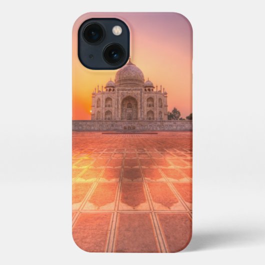 Etui iPhone 13 Les monuments | Taj Mahal, Inde au coucher du sole (Verso)