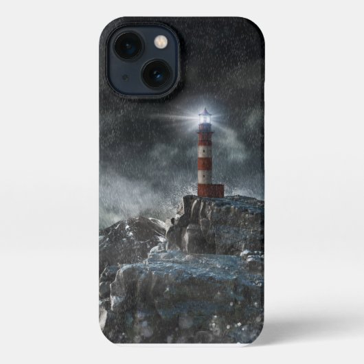 Etui iPhone 13 Les phares | Phare dans la tempête (Verso)