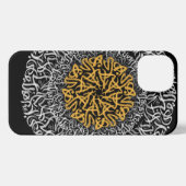 Etui iPhone 13 lettres arabes 3d art noir (Verso Horizontal)