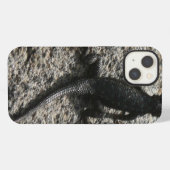 Etui iPhone 13 Lézard noir (Verso Horizontal)