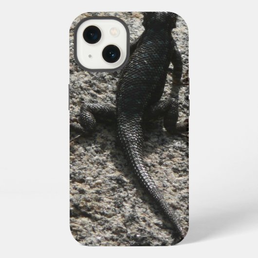 Etui iPhone 13 Lézard noir (Verso)