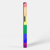 Etui iPhone 13 LGBT flag rainbow lines geometric mesh pattern (Côté droit)