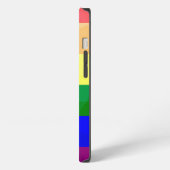 Etui iPhone 13 LGBT flag rainbow lines geometric mesh pattern (Côté gauche)