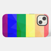 Etui iPhone 13 LGBT flag rainbow lines geometric mesh pattern (Verso Horizontal)