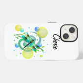 Etui iPhone 13 Libellules Bleu Vert (Verso Horizontal)